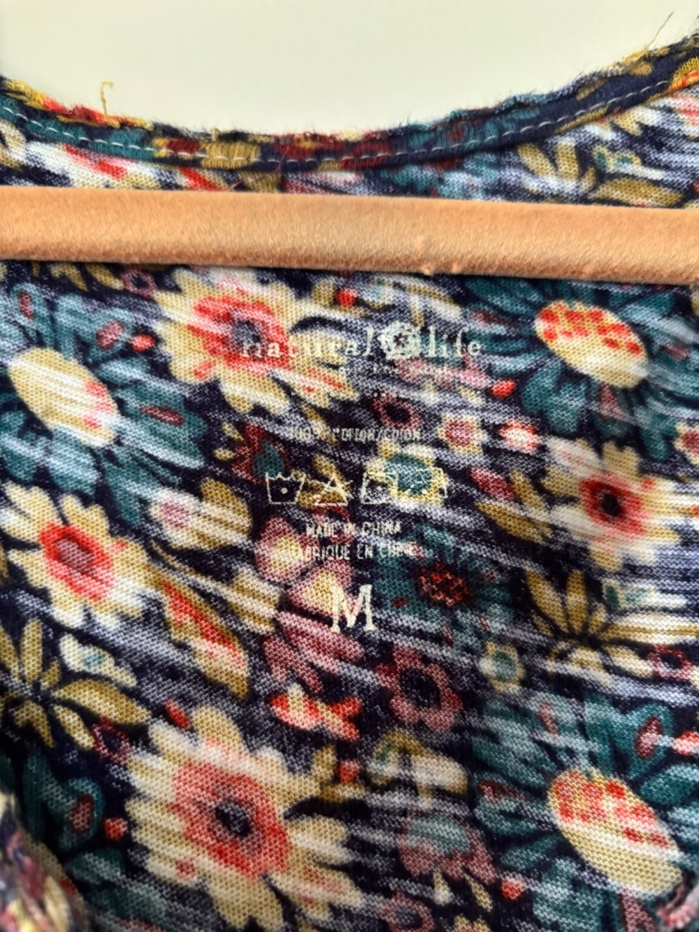 Natural Life Dress - "Hangout Cotton Midi Dress" - Medium - Olive Navy Floral - Picture 3 of 3